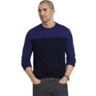 Big & Tall Van Heusen Classic-fit Colorblock Slubbed Crewneck Sweater, Men's, Size: Xxl Tall, Blue Other