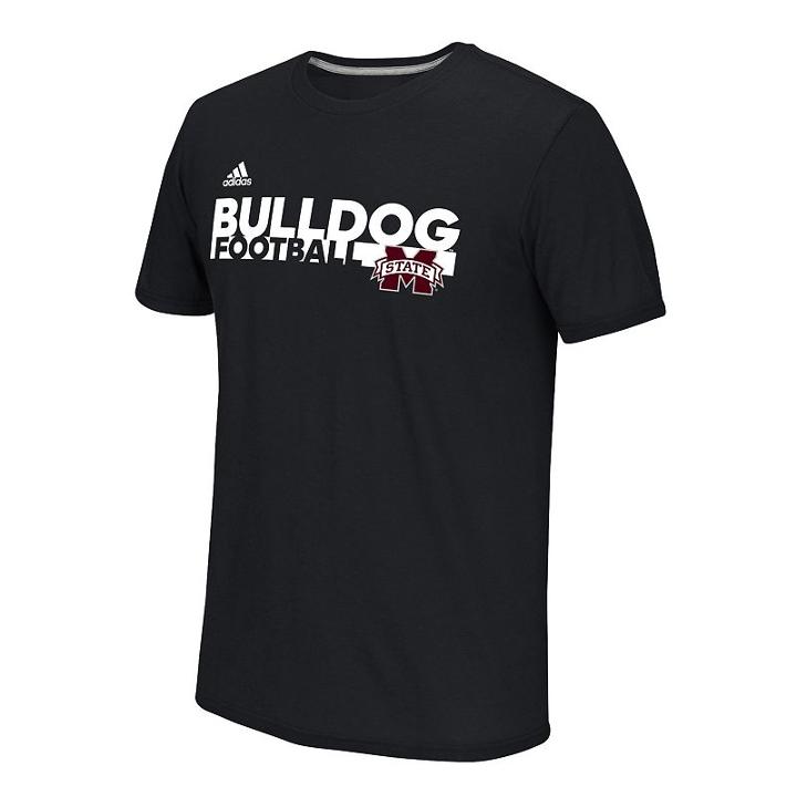 Men's Adidas Mississippi State Bulldogs Sideline Grind Football Tee, Size: Medium, Black