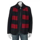 Men's Izod Wool Jacket & Scarf Set, Size: Xxl, Black