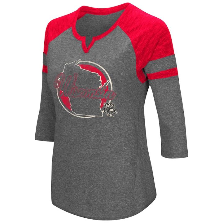 Women's Colosseum Wisconsin Badgers Tee, Size: Medium, Black