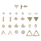 Mudd&reg; Geometric Gold Tone Stud Earring Set, Girl's, Multicolor