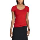 Women's Chaps Jersey Short Sleeve Tee, Size: Xl, Red Overfl
