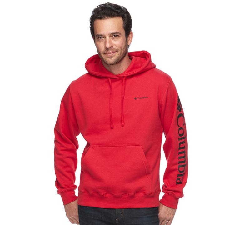 Men's Columbia Viewmont Logo Hoodie, Size: Medium, Med Red