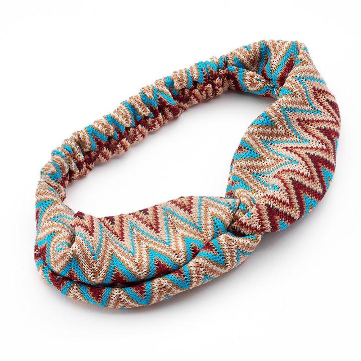 Mudd® Zigzag Elastic Head Wrap, Women's, Brown