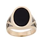 Men's 10k Gold Onyx Ring, Size: 10, Black