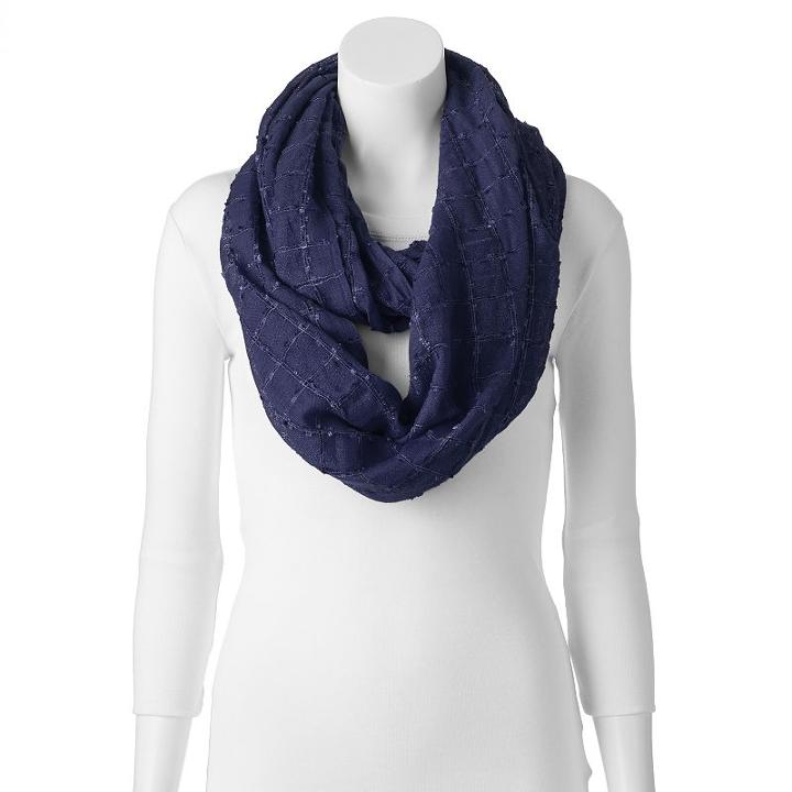 Apt. 9&reg; Confetti Grid Infinity Scarf, Women's, Blue (navy)