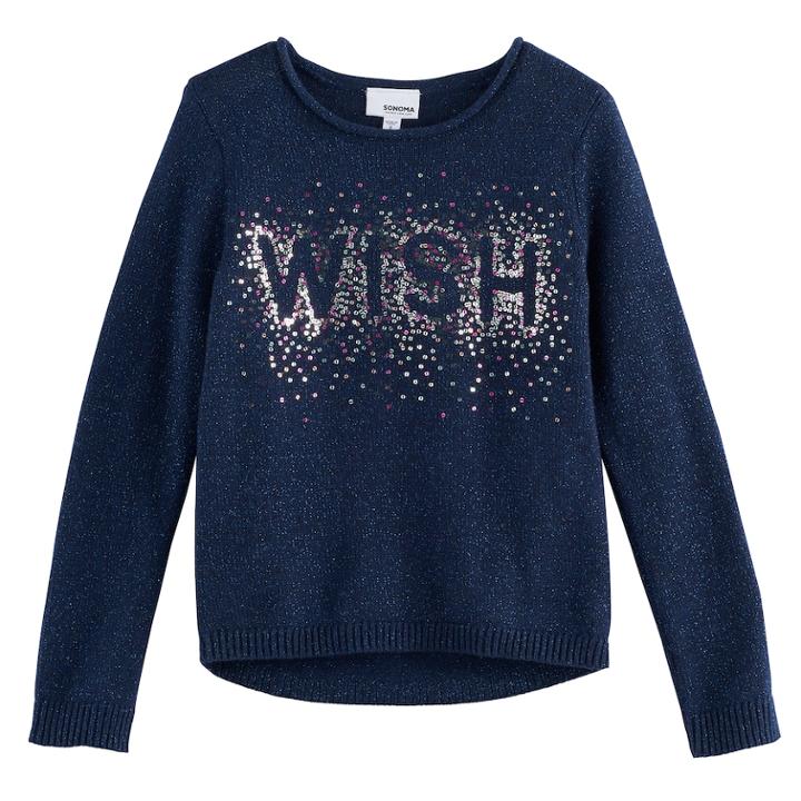 Girls 4-12 Sonoma Goods For Life&trade; Rollneck Pullover Sweater, Size: 8, Blue