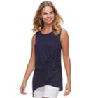 Women's Apt. 9&reg; Knot Front Tank, Size: Medium, Drk Purple