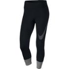 Women's Nike Power Essential Swoosh Running Capris, Size: Xl, Grey (charcoal)