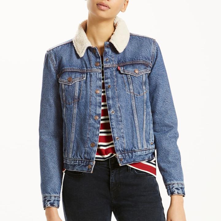 Women's Levi's&reg; Thermore Trucker Jacket, Size: Large, Med Blue