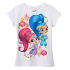 Girls 4-6x Shimmer & Shine Glitter Tee, Girl's, Size: 6, White