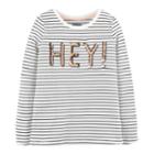 Girls 4-12 Oshkosh B'gosh&reg; Striped Hey! Sequined Tee, Size: 8, Black