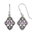 Tori Hill Amethyst And Marcasite Sterling Silver Kite Drop Earrings, Women's, White