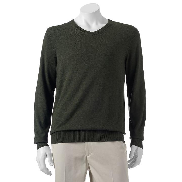Big & Tall Croft & Barrow&reg; Classic-fit 12gg V-neck Sweater, Men's, Size: 4xb, Lt Green