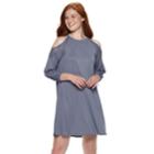 Juniors' Mudd&reg; Cupro Cold-shoulder Dress, Teens, Size: Xs, Med Purple