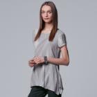 Women's Simply Vera Vera Wang Essential Textured Tee, Size: Medium, Light Grey