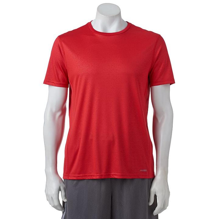 Men's Tek Gear&reg; Embossed Core Performance Drytek Tee, Size: Medium, Med Red