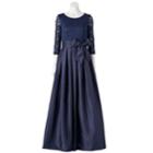 Women's Jessica Howard Pleated Lace Evening Gown, Size: 10, Blue (navy)
