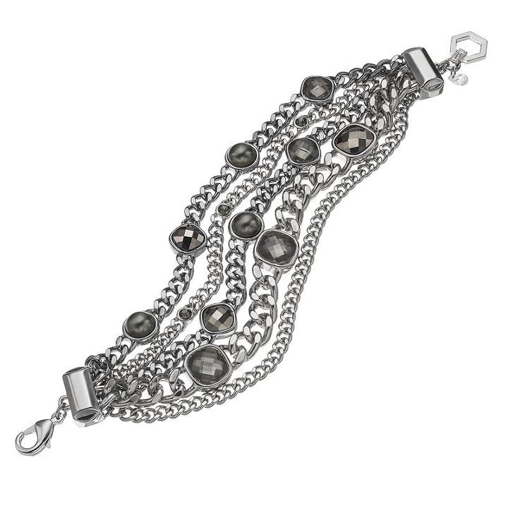Simply Vera Vera Wang Two Tone Multi Strand Bracelet, Women's, Grey Other