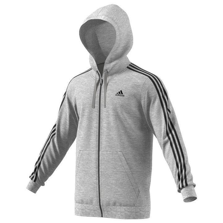 Big & Tall Adidas Essential Fleece Full-zip Hoodie, Men's, Size: Xl Tall, Med Grey