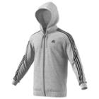 Big & Tall Adidas Essential Fleece Full-zip Hoodie, Men's, Size: Xl Tall, Med Grey