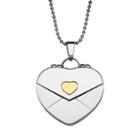 Sweet Sentiments Stainless Steel And Gold Ion Envelope Heart Locket, Women's, Size: 20, Grey