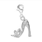 Individuality Beads Crystal Sterling Silver Sandal Charm, Women's, White