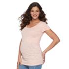 Maternity A:glow Essential Ruched V-neck Tee, Women's, Size: Xl-mat, Lt Orange