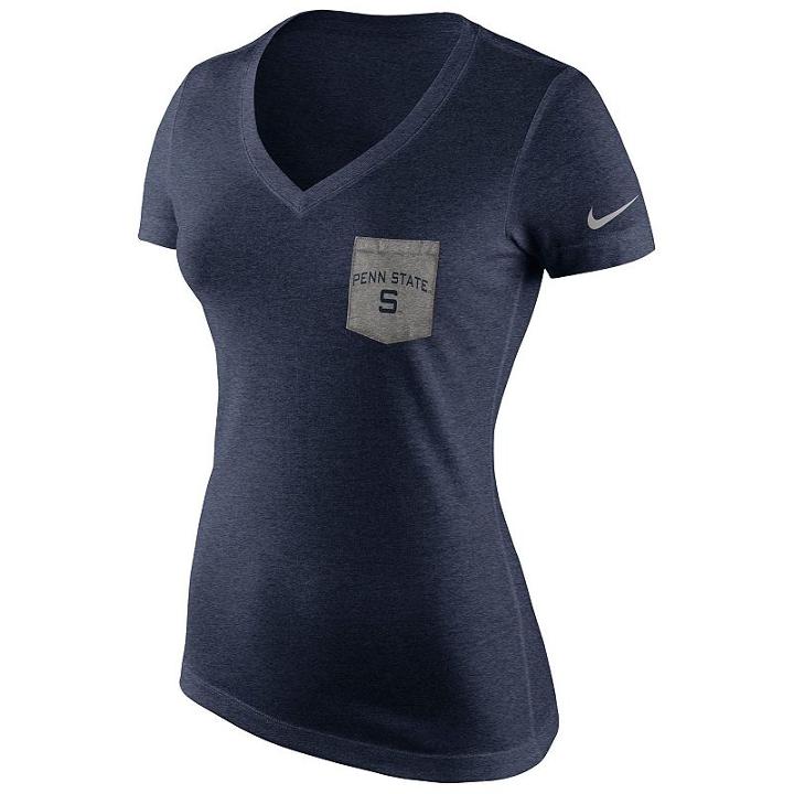 Women's Nike Penn State Nittany Lions Logo Pocket Tee, Size: Large, Blue (navy)