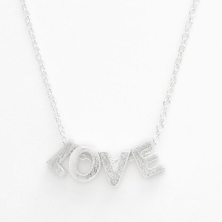 Sterling Silver Love Necklace, Women's, Size: 18, Grey