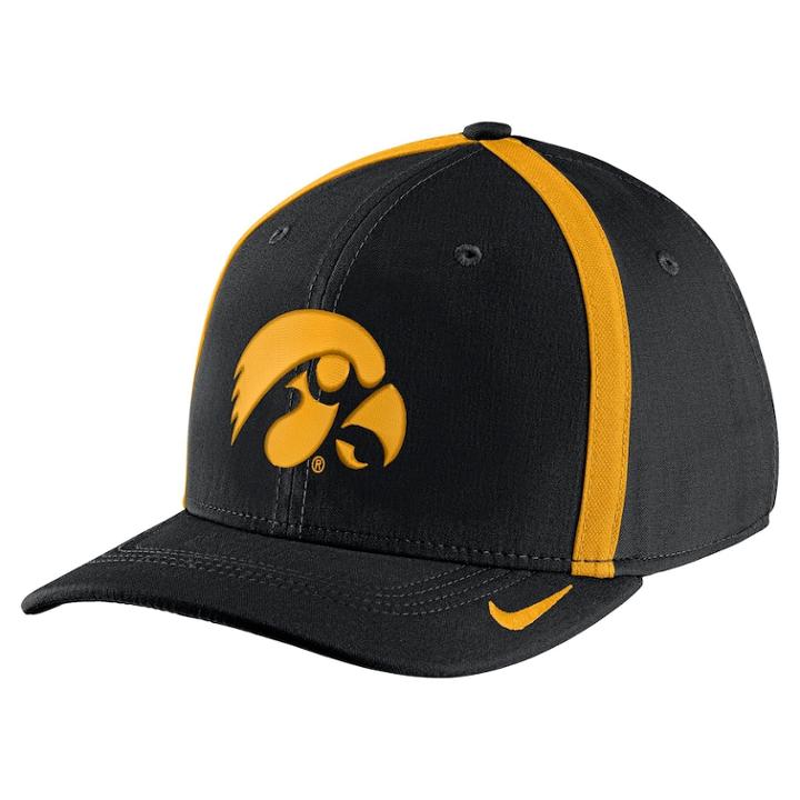 Adult Nike Iowa Hawkeyes Aerobill Sideline Cap, Men's, Black