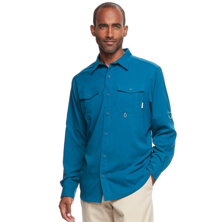 Men's Columbia Omni-wick Pacific Breeze Button-down Shirt, Size: Xxl, Blue Other