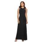 Women's Chaps Crisscross Pleated Evening Gown, Size: 14, Black