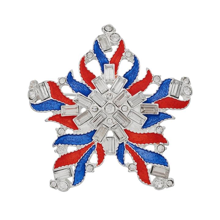 Napier Red White & Blue Star Pin, Women's, Multicolor