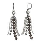 Simply Vera Vera Wang Two Tone Beaded Chain Fringe Drop Earrings, Women's, Black