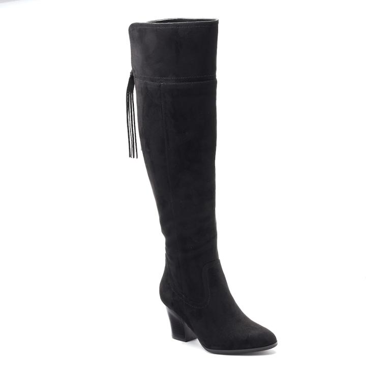 Andrew Geller Guava Women's Knee High Boots, Size: Medium (8), Black