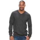Big & Tall Sonoma Goods For Life&trade; Classic-fit Coolmax V-neck Sweater, Men's, Size: Xl Tall, Black