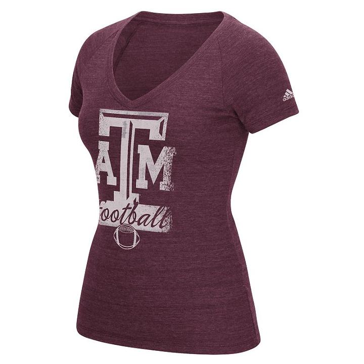 Women's Adidas Texas A & M Aggies Football Tee, Size: Small, Dark Red