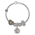 Individuality Beads Crystal Sterling Silver Snake Chain Bracelet & Faith Charm & Bead Set, Women's, Size: 7.5