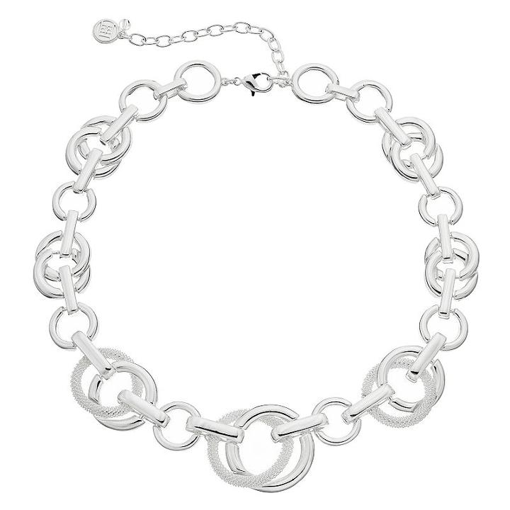 Dana Buchman Mesh Circle Link Necklace, Women's, Silver