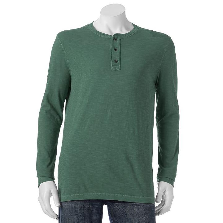 Big & Tall Sonoma Goods For Life&trade; Classic-fit Garment-dyed Slubbed Henley, Men's, Size: Xl Tall, Blue (navy)