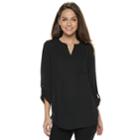 Women's Apt. 9&reg; Georgette Tunic, Size: Large, Black