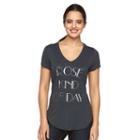 Women's Apt. 9&reg; V-neck Graphic Tee, Size: Xs, Oxford