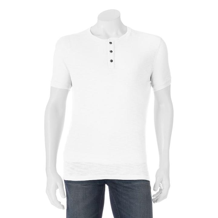 Men's Apt. 9&reg; Modern-fit Slubbed Henley, Size: Xl, White