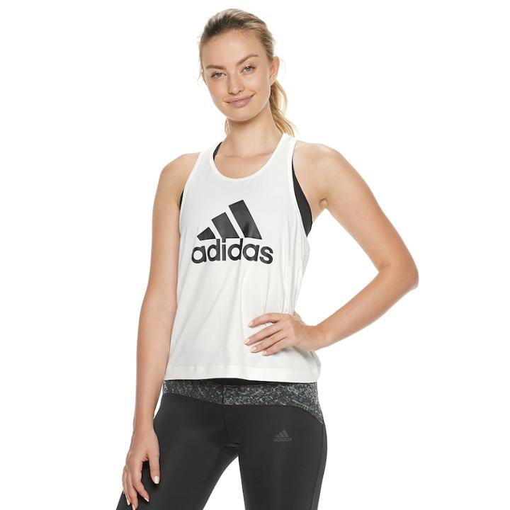 Women's Adidas Design 2 Move Racerback Tank, Size: Xs, White