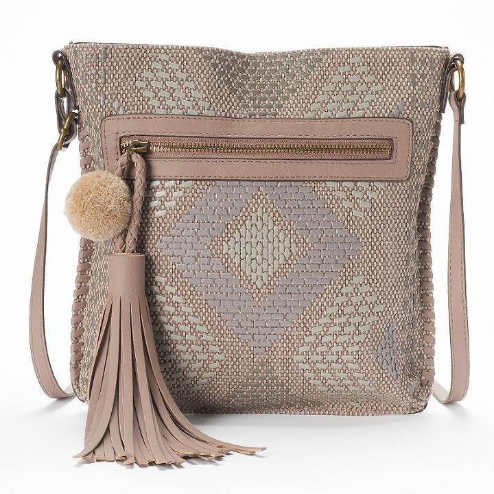 T-shirt & Jeans Natural Instinct Woven Crossbody Bag, Women's, Lt Brown