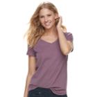 Women's Sonoma Goods For Life&trade; Essential V-neck Tee, Size: Xxl, Purple