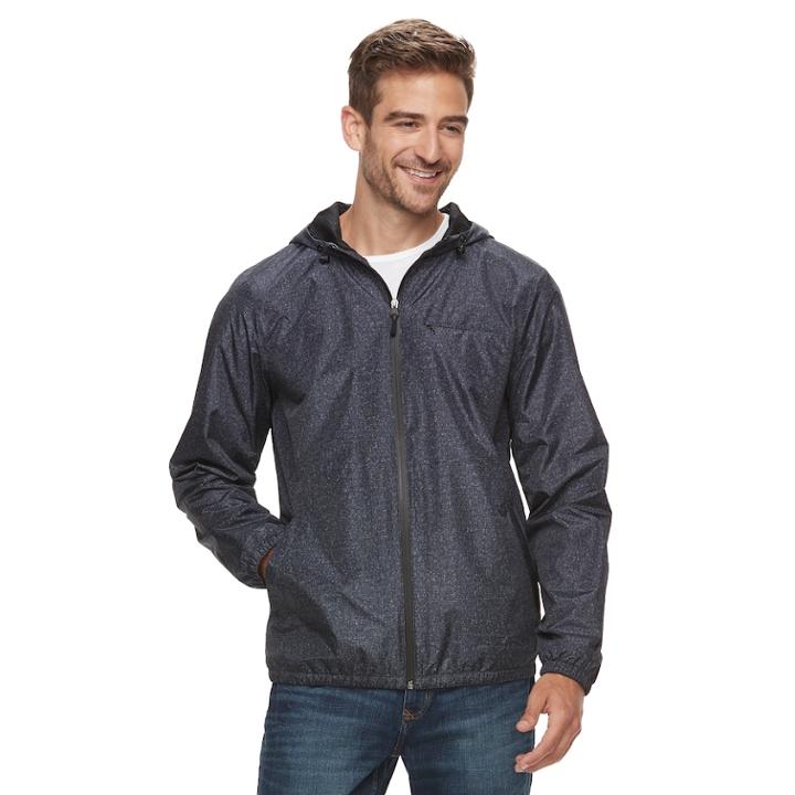 Men's Marc Anthony Lux Slim-fit Hooded Rain Jacket, Size: Xl, Blue