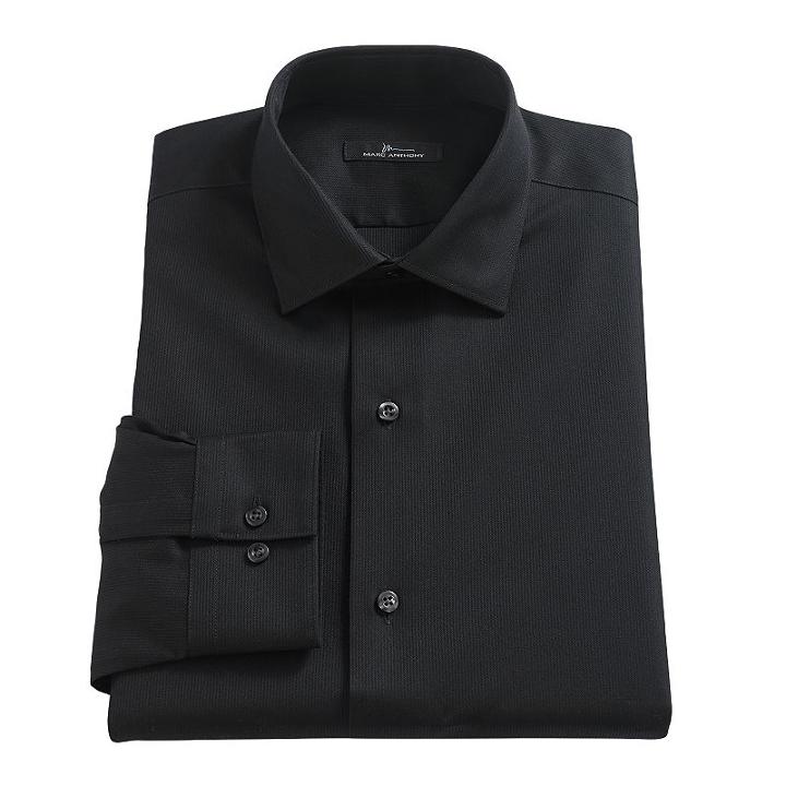 Men's Marc Anthony Slim-fit No-iron Dress Shirt, Size: 17.5-32/33, Black