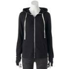 Juniors' So&reg; Perfectly Soft Striped Sleeve Hoodie, Teens, Size: Medium, Black